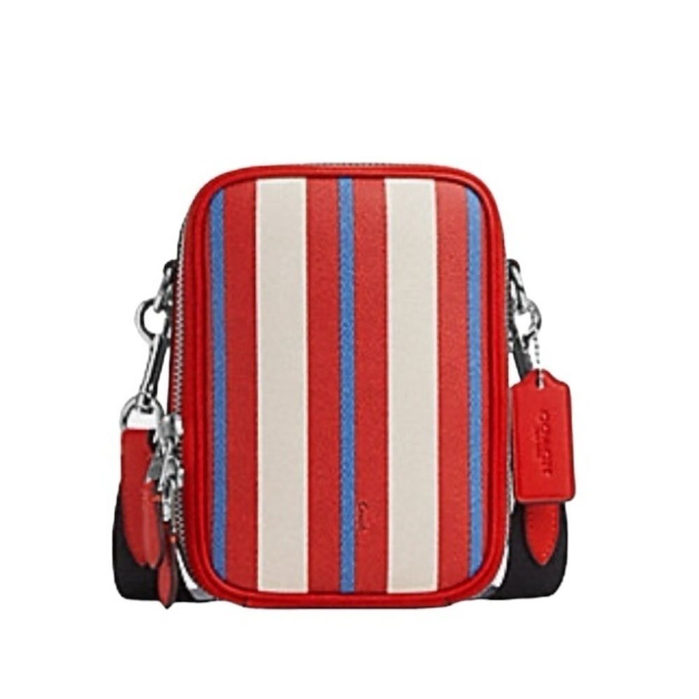 Coach STANTON CROSSBODY WITH STRIPE PRINT NWT